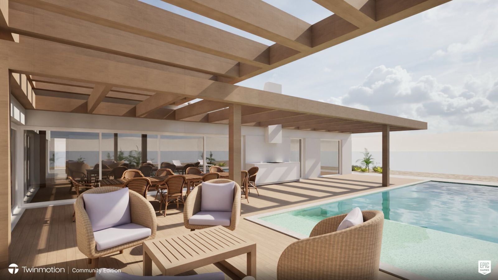 Terrasse lounge - Rendu 3D